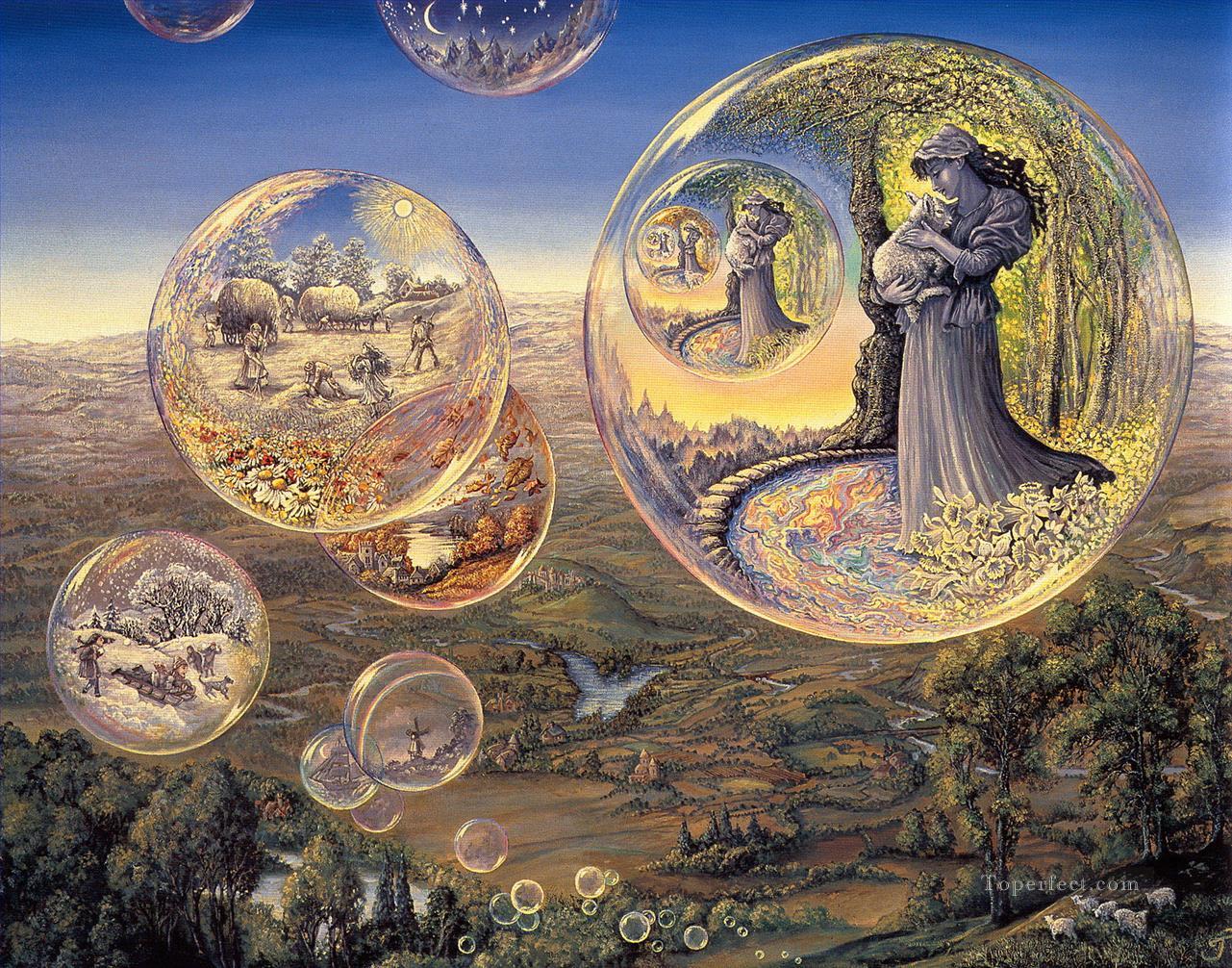 JW bubbles of all seasons Fantasy Oil Paintings